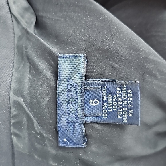 J Crew dress 100% wool black lined size 6 back buttons mock neck pockets - Picture 9 of 9